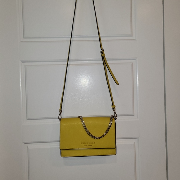 KATE SPADE CAMERON MONOTONE CONVERTIBLE CROSSBODY- CHARTREUSE - Picture 8 of 14